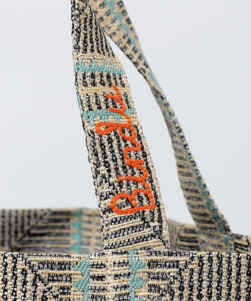 BINDU(ビンドゥー)の「BINDU: CROCHET JACQUUARD TOTE(トートバッグ・メンズ・グレー/ブラック・ONE SIZE)」の7枚目の写真