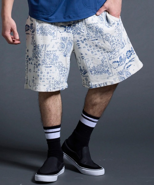 Quiksilver(クイックシルバー)の「QUIKSILVER/クイックシルバー ハーフパンツ ショートパンツ スウェットショーツ ペイズリー柄 フリース生地 セットアップ対応 QWS262004(その他パンツ・メンズ・ブルー系その他/ホワイト系その他・M/L)」の14枚目の写真