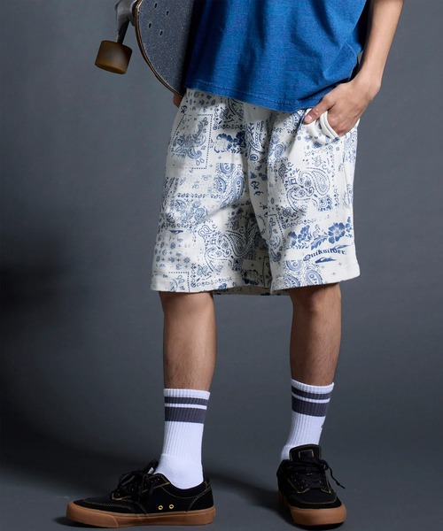 Quiksilver(クイックシルバー)の「QUIKSILVER/クイックシルバー ハーフパンツ ショートパンツ スウェットショーツ ペイズリー柄 フリース生地 セットアップ対応 QWS262004(その他パンツ・メンズ・ブルー系その他/ホワイト系その他・M/L)」の6枚目の写真