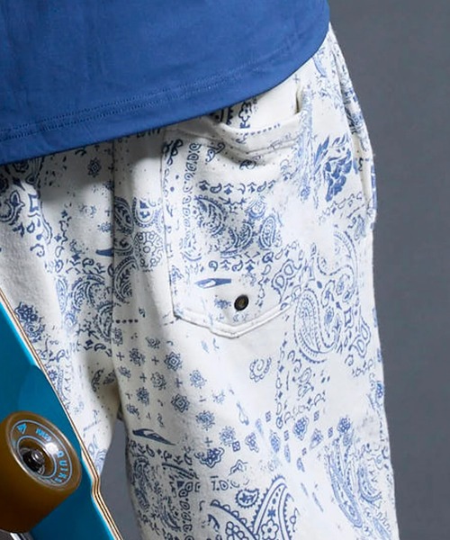 Quiksilver(クイックシルバー)の「QUIKSILVER/クイックシルバー ハーフパンツ ショートパンツ スウェットショーツ ペイズリー柄 フリース生地 セットアップ対応 QWS262004(その他パンツ・メンズ・ブルー系その他/ホワイト系その他・M/L)」の13枚目の写真