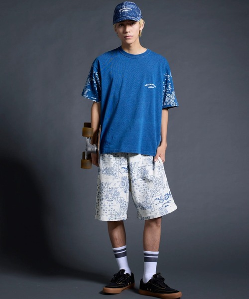 Quiksilver(クイックシルバー)の「QUIKSILVER/クイックシルバー ハーフパンツ ショートパンツ スウェットショーツ ペイズリー柄 フリース生地 セットアップ対応 QWS262004(その他パンツ・メンズ・ブルー系その他/ホワイト系その他・M/L)」の9枚目の写真