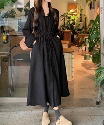 ドローコード ロングシャツワンピース