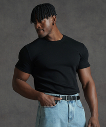 PHERMENON（フェルメノン）の「マッスルフィット 無地 半袖Tシャツ - ブラック（Tシャツ/カットソー）」