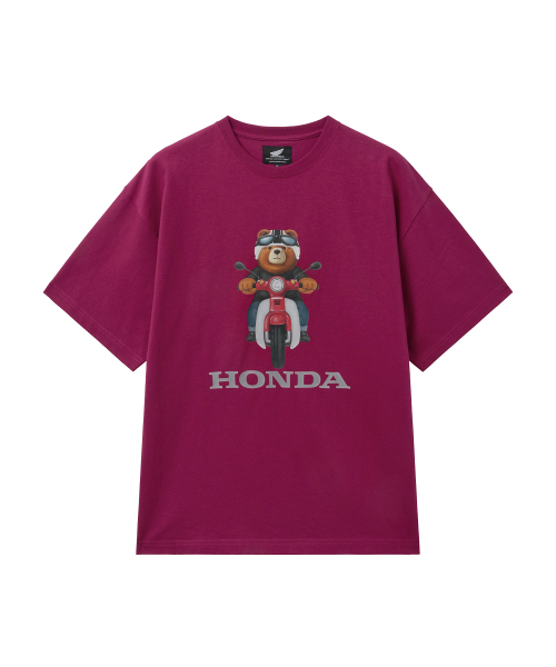 PHYPS MOTORCYCLE(フィップスモーターサイクル)の「Super Cub Ride Bear Short Sleeve Red(Tシャツ/カットソー・レディース・その他・SMALL/MEDIUM/LARGE/X-LARGE)」の1枚目の写真