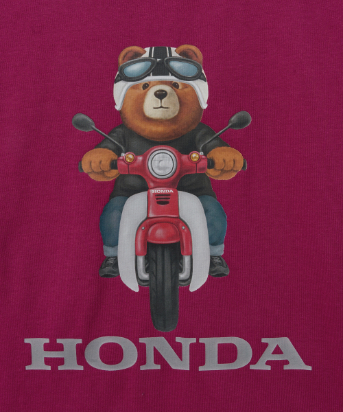 PHYPS MOTORCYCLE(フィップスモーターサイクル)の「Super Cub Ride Bear Short Sleeve Red(Tシャツ/カットソー・レディース・その他・SMALL/MEDIUM/LARGE/X-LARGE)」の4枚目の写真