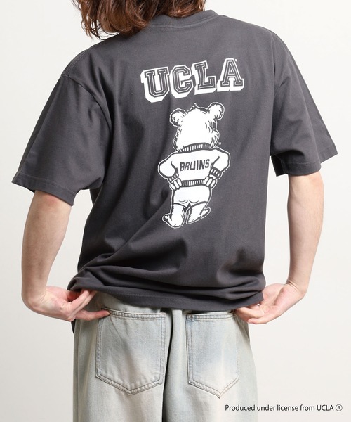 CALIFORNIA HAVE A NICE TIME !(カリフォルニアハブァナイスタイム)の「UCLA HEAVY WEIGHT T-SHIRT 厚手 6.6oz クルーネック ユニセックス コットン100% 半袖(Tシャツ/カットソー・メンズ・ホワイト/ブルーグレー/スミクロ・M/L/XL)」の7枚目の写真
