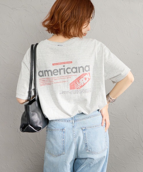AMERICANA（アメリカーナ）の「[Americana/アメリカーナ]  americana バックプリントＴシャツ（Tシャツ/カットソー・レディース・ブルー/グレー/ホワイト・ONE SIZE）」の2枚目の写真
