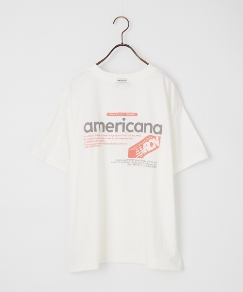 AMERICANA バックプリント Tシャツ ホワイト Americana/アメリカーナ] americana バックプリントTシャツ（Tシャツ