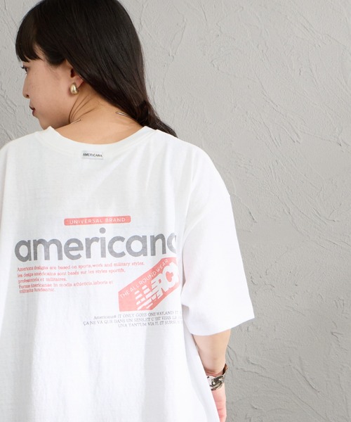 AMERICANA（アメリカーナ）の「[Americana/アメリカーナ]  americana バックプリントＴシャツ（Tシャツ/カットソー・レディース・ブルー/グレー/ホワイト・ONE SIZE）」の4枚目の写真