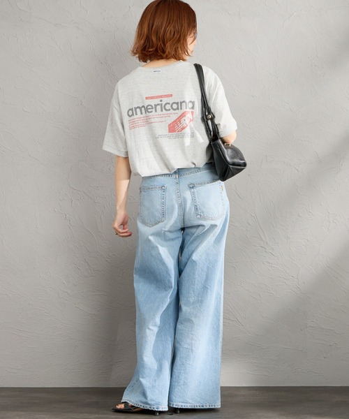 AMERICANA（アメリカーナ）の「[Americana/アメリカーナ]  americana バックプリントＴシャツ（Tシャツ/カットソー・レディース・ブルー/グレー/ホワイト・ONE SIZE）」の9枚目の写真
