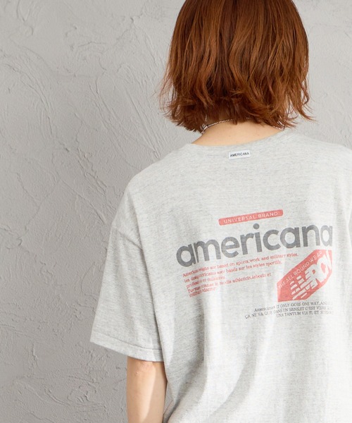 AMERICANA バックプリント Tシャツ ホワイト Americana/アメリカーナ] americana バックプリントTシャツ（Tシャツ