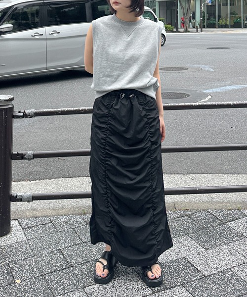 PILIT(ピリット)の「ギャザーナロースカート(スカート・レディース・アイボリー/ブラック・MEDIUM)」の7枚目の写真