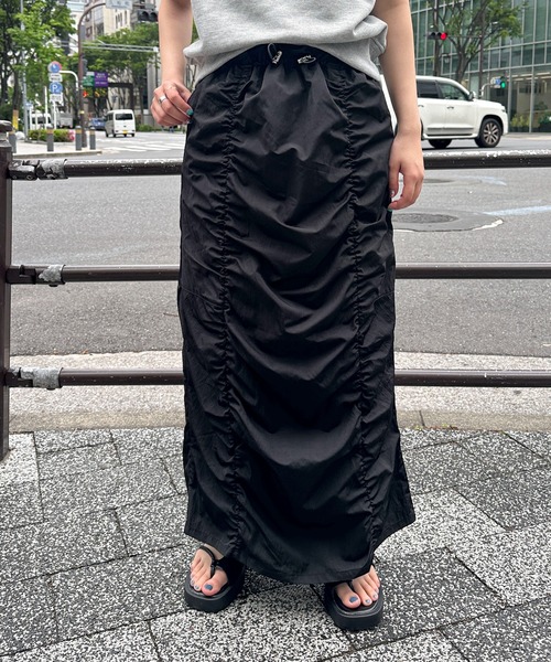 PILIT(ピリット)の「ギャザーナロースカート(スカート・レディース・アイボリー/ブラック・MEDIUM)」の8枚目の写真