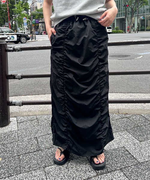 PILIT(ピリット)の「ギャザーナロースカート(スカート・レディース・アイボリー/ブラック・MEDIUM)」の9枚目の写真