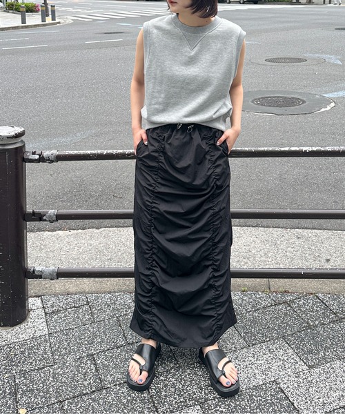 PILIT(ピリット)の「ギャザーナロースカート(スカート・レディース・アイボリー/ブラック・MEDIUM)」の10枚目の写真