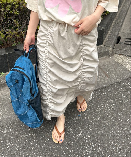 PILIT(ピリット)の「ギャザーナロースカート(スカート・レディース・アイボリー/ブラック・MEDIUM)」の13枚目の写真