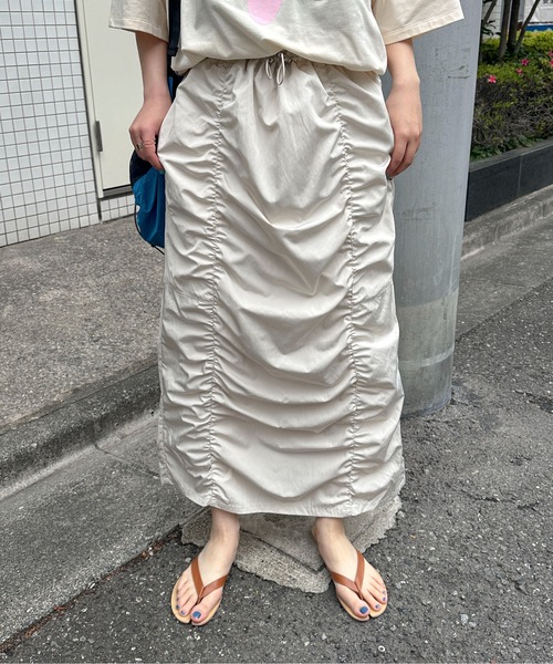 PILIT(ピリット)の「ギャザーナロースカート(スカート・レディース・アイボリー/ブラック・MEDIUM)」の18枚目の写真