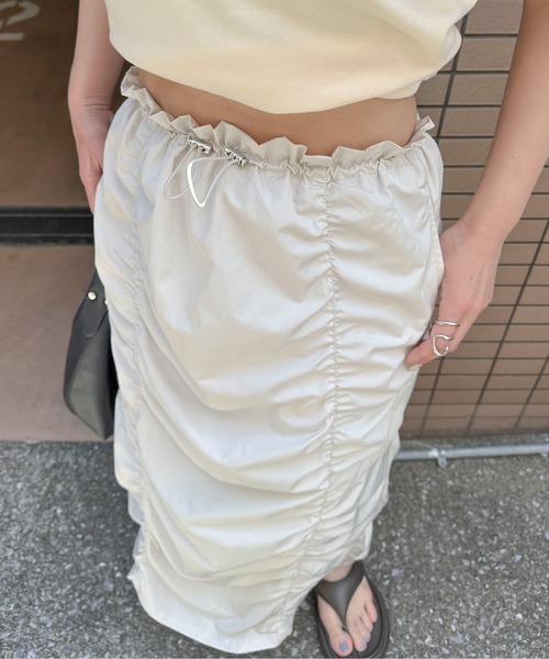 PILIT(ピリット)の「ギャザーナロースカート(スカート・レディース・アイボリー/ブラック・MEDIUM)」の22枚目の写真