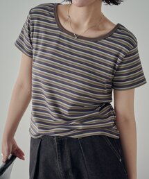 goocy | マルチボーダー2WAYコンパクト半袖T(Tシャツ/カットソー)