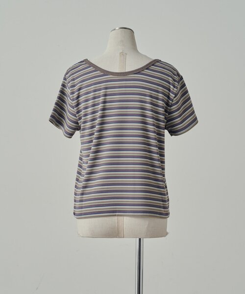 goocy(グーシー)の「マルチボーダー2WAYコンパクト半袖T(Tシャツ/カットソー・レディース・ブラック/ブラウン/グレー・FREE)」の12枚目の写真