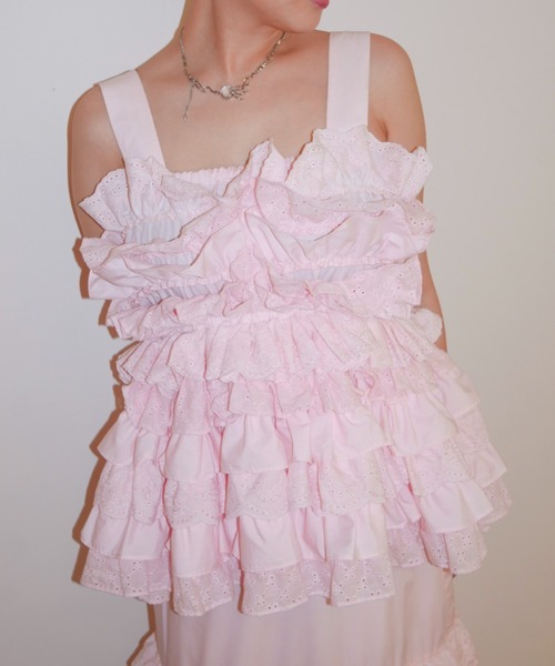 cotton lace tiered camisole（キャミソール）｜HONEY MI HONEY