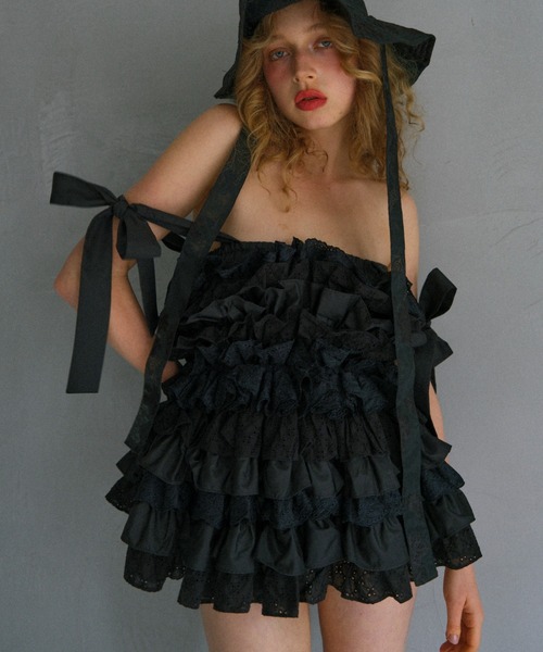 cotton lace tiered camisole（キャミソール）｜HONEY MI HONEY