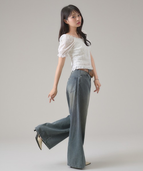 apres jour mignon(アプレジュールミニョン)の「2WAYレースブラウス(その他トップス・レディース・ブラック/オフホワイト/ネイビー・LARGE/フリー)」の13枚目の写真