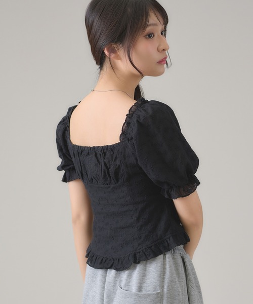 apres jour mignon(アプレジュールミニョン)の「2WAYレースブラウス(その他トップス・レディース・ブラック/オフホワイト/ネイビー・LARGE/フリー)」の15枚目の写真