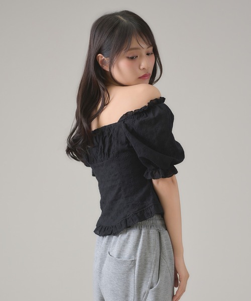 apres jour mignon(アプレジュールミニョン)の「2WAYレースブラウス(その他トップス・レディース・ブラック/オフホワイト/ネイビー・LARGE/フリー)」の16枚目の写真