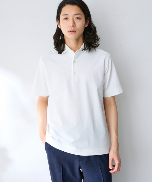 B.C STOCK(ベーセーストック)の「MULTI FUNCTION 32G PONTE S/S ポロシャツ(ポロシャツ・メンズ・ホワイト/ブラック/ネイビー・SMALL/MEDIUM/LARGE/X-LARGE)」の9枚目の写真