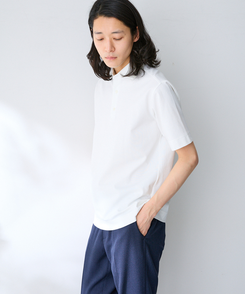 B.C STOCK(ベーセーストック)の「MULTI FUNCTION 32G PONTE S/S ポロシャツ(ポロシャツ・メンズ・ホワイト/ブラック/ネイビー・SMALL/MEDIUM/LARGE/X-LARGE)」の10枚目の写真