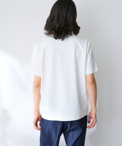 B.C STOCK(ベーセーストック)の「MULTI FUNCTION 32G PONTE S/S ポロシャツ(ポロシャツ・メンズ・ホワイト/ブラック/ネイビー・SMALL/MEDIUM/LARGE/X-LARGE)」の11枚目の写真