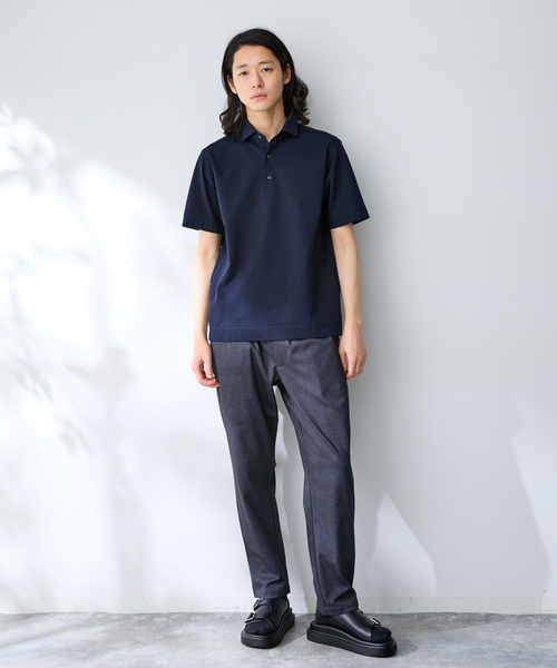 B.C STOCK(ベーセーストック)の「MULTI FUNCTION 32G PONTE S/S ポロシャツ(ポロシャツ・メンズ・ホワイト/ブラック/ネイビー・SMALL/MEDIUM/LARGE/X-LARGE)」の15枚目の写真