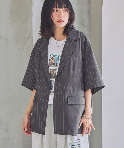 PBLIM（ページボーイリム）の「《UNISEX》サマーアソートジャケット（テーラードジャケット・レディース・ベージュ系その他/グレー系その他/ブラウン・FREE）」の2枚目の写真