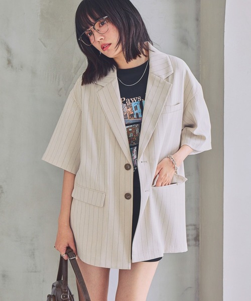 PBLIM（ページボーイリム）の「《UNISEX》サマーアソートジャケット（テーラードジャケット・レディース・ベージュ系その他/グレー系その他/ブラウン・FREE）」の3枚目の写真