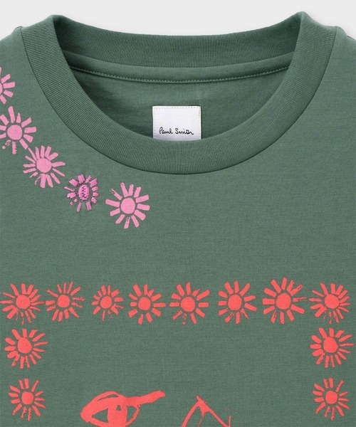 Paul Smith(ポールスミス)の「"Nostalgic Summer" 半袖Tシャツ / 163664 919T(Tシャツ/カットソー・メンズ・ベージュ/グリーン・X-LARGE/MEDIUM/LARGE)」の8枚目の写真