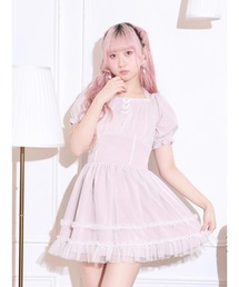 ドーリーチュールフリルバックリボンワンピース
