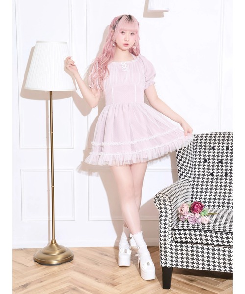 NOEMIE(ノエミー)の「ドーリーチュールフリルバックリボンワンピース(ワンピース・レディース・ピンク・M)」の5枚目の写真