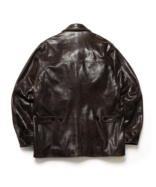 MR.OLIVE(ミスターオリーブ)の「VINTAGE CRACK GOAT LEATHER / PATINA CAR COAT /M263115(カバーオール・メンズ・ブラウン・SMALL/LARGE/MEDIUM)」の11枚目の写真