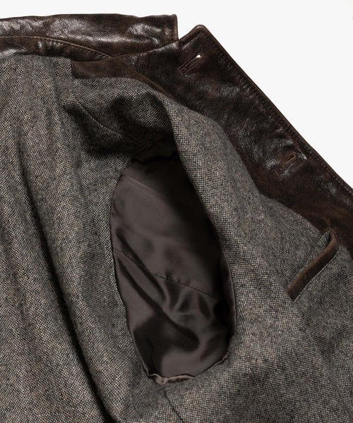 MR.OLIVE(ミスターオリーブ)の「VINTAGE CRACK GOAT LEATHER / PATINA CAR COAT /M263115(カバーオール・メンズ・ブラウン・SMALL/LARGE/MEDIUM)」の20枚目の写真