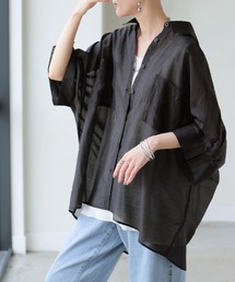オーバーサイズ半袖シアーシャツ