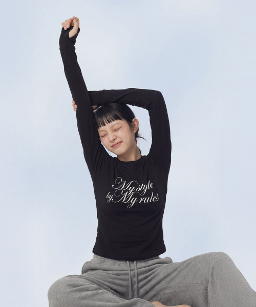 MASMARULEZ APPAREL(マスマルールズ アパレル)の「Fingerhole Raglan Long Sleeve_3 Colors(Tシャツ/カットソー・レディース・ブラック/ホワイト/グレー系その他・ONE SIZE)」の4枚目の写真