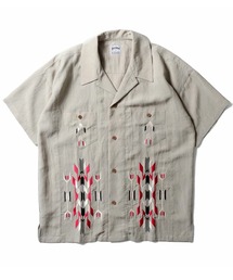 HOUSTON ヒューストン LINEN CHIMAYO SHIRT リネン チマヨ柄 刺繍 オープンカラー 開襟シャツ