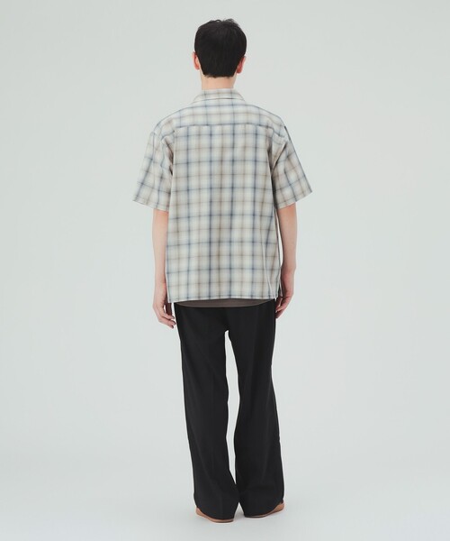 BEAMS HEART(ビームスハート)の「【7/9値下げ】杢調チェック オープンカラー ショートスリーブ シャツ(シャツ/ブラウス・メンズ・ネイビー/ベージュ・SMALL/MEDIUM/LARGE)」の4枚目の写真