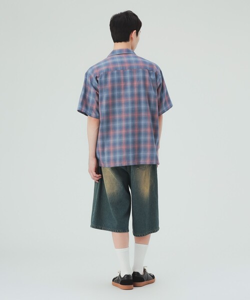 BEAMS HEART(ビームスハート)の「【7/9値下げ】杢調チェック オープンカラー ショートスリーブ シャツ(シャツ/ブラウス・メンズ・ネイビー/ベージュ・SMALL/MEDIUM/LARGE)」の8枚目の写真