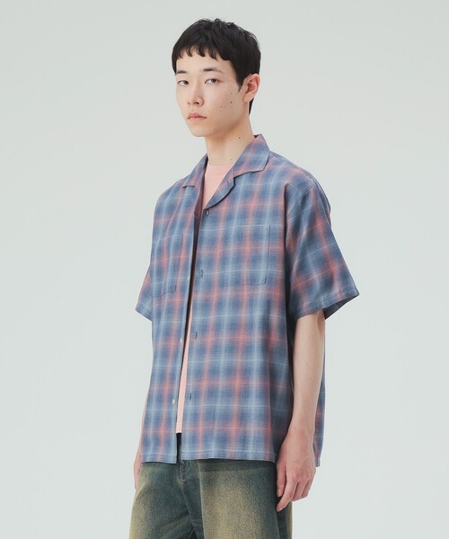 BEAMS HEART(ビームスハート)の「【7/9値下げ】杢調チェック オープンカラー ショートスリーブ シャツ(シャツ/ブラウス・メンズ・ネイビー/ベージュ・SMALL/MEDIUM/LARGE)」の9枚目の写真