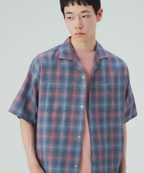 BEAMS HEART(ビームスハート)の「【7/9値下げ】杢調チェック オープンカラー ショートスリーブ シャツ(シャツ/ブラウス・メンズ・ネイビー/ベージュ・SMALL/MEDIUM/LARGE)」の10枚目の写真