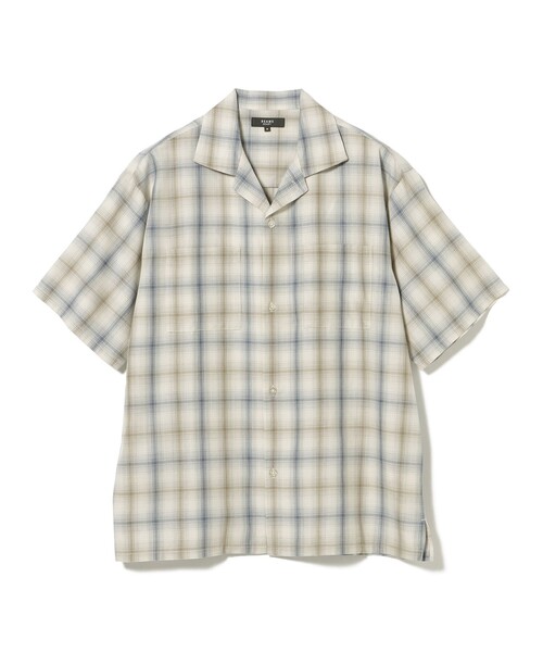 BEAMS HEART(ビームスハート)の「【7/9値下げ】杢調チェック オープンカラー ショートスリーブ シャツ(シャツ/ブラウス・メンズ・ネイビー/ベージュ・SMALL/MEDIUM/LARGE)」の11枚目の写真