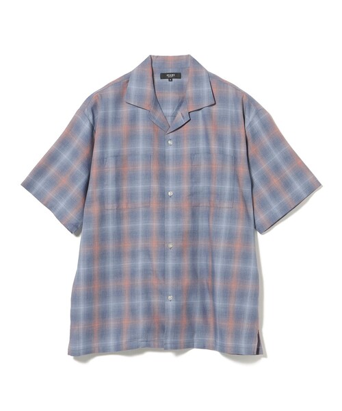 BEAMS HEART(ビームスハート)の「【7/9値下げ】杢調チェック オープンカラー ショートスリーブ シャツ(シャツ/ブラウス・メンズ・ネイビー/ベージュ・SMALL/MEDIUM/LARGE)」の14枚目の写真