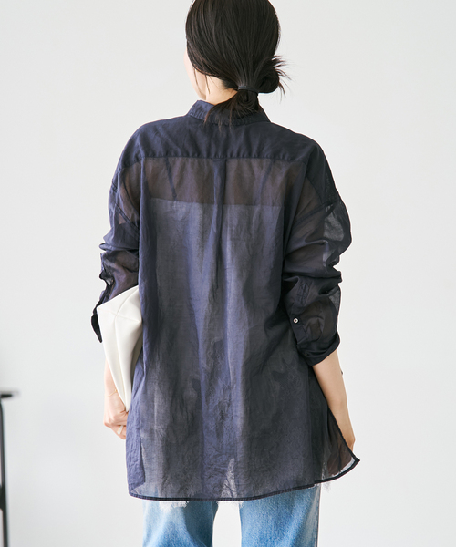 plage(プラージュ)の「《追加》fluffy sheer シャツ 2(シャツ/ブラウス・レディース・カーキ/ホワイト/グリーン/ネイビー・FREE)」の18枚目の写真